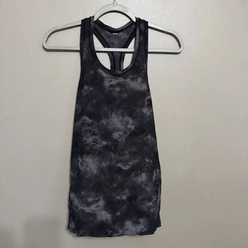 Athleta black gray racer back lightweight tank size medium